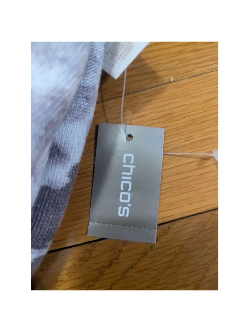 Chico's Animal Print Infinity Scarf White Gray One Size NWT